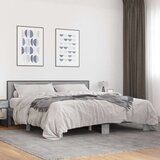  Posteljni okvir siva sonoma 200x200 cm inž. les in kovina, (21166073) | Shoptok.si