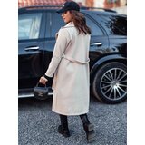DStreet Płaszcz damski oversize CASHMELY długi drobno prążkowany beżowy | shoptok.hr