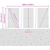vidaXL Hexagonalna ograja Siva 1.2x50m Jeklo, Ograjne stebre s podnožjem 13 kos Ø32mm 68.5cm Galvanizirano jeklo | Shoptok.si