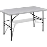 vidaXL Zložljiva vrtna miza 122 cm HDPE bele barve Cene