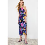 Trendyol Multicolored Halter Neck Midi Patterned Woven Dress Cene