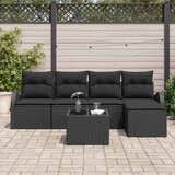  Set sofe s jastukom s pohranom 6 pcs Crna poliratan | shoptok.hr