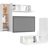  4-dijelni set TV ormarića visoki sjaj bijeli od iverice | shoptok.hr