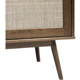 Unique Furniture Tamno smeđa niska komoda u dekoru hrasta s kliznim vratima 180x80 cm Barrali – | shoptok.hr
