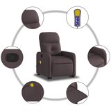  Masažni naslonjač na podizanje tamnosmeđi od tkanine | shoptok.hr