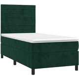  box spring s madracem LED tamnozeleni 90x200 cm baršun | shoptok.hr