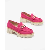 Resti Eco-suede moccasins with gold embellishment in fuchsia Zaffix | ePonuda.com