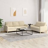  2-dijelni set sofa s jastucima krem od tkanine | shoptok.hr