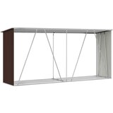  Vrtna ostava za drva od pocinčanog čelika 330x84x152 cm smeđa | shoptok.hr