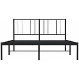  Metalni okvir za krevet s uzglavljem crni 120x190 cm | shoptok.hr