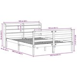  Okvir za krevet s uzglavljem bijeli 150 x 200 cm borovina | shoptok.hr