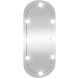 vidaXL Stensko ogledalo z LED lučkami 35x80 cm stekleno ovalno, (20919520) | Shoptok.si