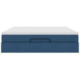 vidaXL Otomanski posteljni okvir z vzmetnico moder 160x200 cm blago | Shoptok.si