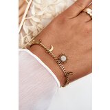 Kesi Fashionable gold bracelet with moon and sun | shoptok.hr