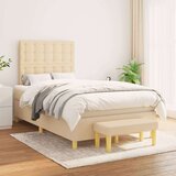  Krevet s oprugama i madracem krem 120 x 200 cm od tkanine | shoptok.hr