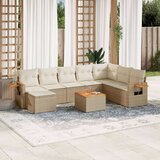 vidaXL 9-dijelni set vrtnih sofa s jastucima bež od poliratana | shoptok.hr
