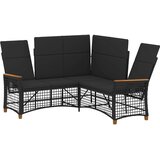  Vrtni set sofe za opuštanje Podesiva Crna 164 x 164 x 112 cm | shoptok.hr