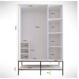 Hanah home ormar Martin 3 White Black Gold | ePonuda.com