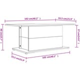  Stolić za kavu boja dimljenog hrasta 102 x 55,5 x 40 cm drveni | Shoptok.si