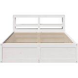  Okvir kreveta s uzglavljem bijeli 140 x 190 cm od borovine | Eponuda.com