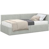 vidaXL Kotni okvir postelje z matrico 2 pcs Svetlo siva Žamet, (5000155860) | Shoptok.si