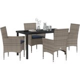  Set stola i stolica 5 pcs Siva PE ratan | Eponuda.com
