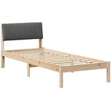  Okvir kreveta smeđe i tamnosivo 75 x 190 cm Masivna borovina | shoptok.hr