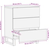 vidaXL Nočna omarica 50x33x60 cm Trden les Mango | Shoptok.si