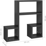  Zidne police 2 kom sjajne sive 50x15x50 cm konstruirano drvo | shoptok.hr