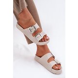 Zaxy Scented Ladies Slippers With Buckles And Glitter Beige | shoptok.hr