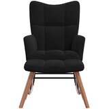  Stolica za ljuljanje s osloncem za noge crna baršunasta | shoptok.hr