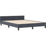 vidaXL Krevet Tamno Siva 160x200 cm Baršun | shoptok.hr