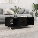 vidaXL Klubska mizica črna 102x50x40 cm inženirski les | Shoptok.si