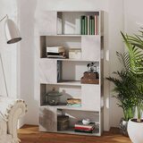 vidaXL Knjižna omara za razdelitev prostora betonsko siva 80x24x155 cm | Shoptok.si
