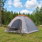 Kamping šator s krovom Siva i narančasta 335 x 275 x 180 cm Cijene