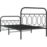  Metalni okvir kreveta uzglavlje i podnožje crni 107x203 cm | shoptok.hr