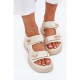 EVENTO Women's sandals with golden details beige Luvira | Shoptok.si