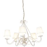 QAZQA Lestenec bel naguban krem pokrov 5-light - Giuseppe | Shoptok.si