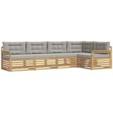 vidaXL Zunanja garnitura za sedenje 6 pcs Bela in svetlo siva, (5000272523) | Shoptok.si