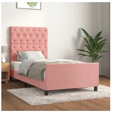  Okvir za krevet s uzglavljem ružičasti 80x200 cm baršunasti | shoptok.hr