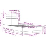  Okvir za krevet s uzglavljem boja hrasta 75x190 cm drveni | shoptok.hr