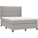  Krevet box spring s madracem svjetlosivi 140x200 cm od tkanine | shoptok.hr