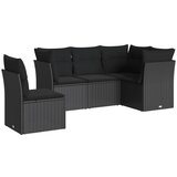 Maison Chic Seti vrtnega pohištva - Vrtna garnitura - Vrtni pohištvo set 5-delna z blazinami črn poli ratan, (21820541) | Shoptok.si