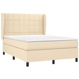  Box spring postelja z vzmetnico krem 140x200 cm blago, (20897178) | Shoptok.si