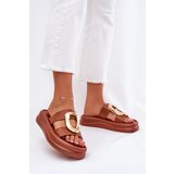 Boto Women's Platform Sandals with Golden Detail Camel Ularinea | Shoptok.si