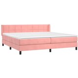  Krevet s oprugama i madracem ružičasti 200x200 cm baršunasti | shoptok.hr