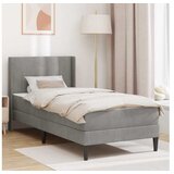 vidaXL Okvir kreveta s madracem Svjetlosiva 90 x 190 cm Baršun - Svjetlosiva 90 x 190 cm | shoptok.hr