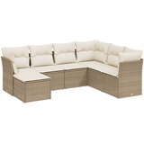 Maison Chic Seti vrtnega pohištva - Vrtna garnitura - Vrtni pohištvo set 7-delna z blazinami bež poli ratan, (21808065) | Shoptok.si