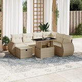Maison Chic Seti vrtnega pohištva - Vrtna garnitura - Vrtni pohištvo set 8-delna z blazinami bež poli ratan, (21800222) | Shoptok.si