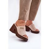 VINCEZA Women's sandals on a chunky heel with a gold detail | Shoptok.si